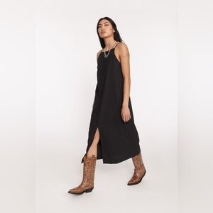 black decade studio linen sonam dress